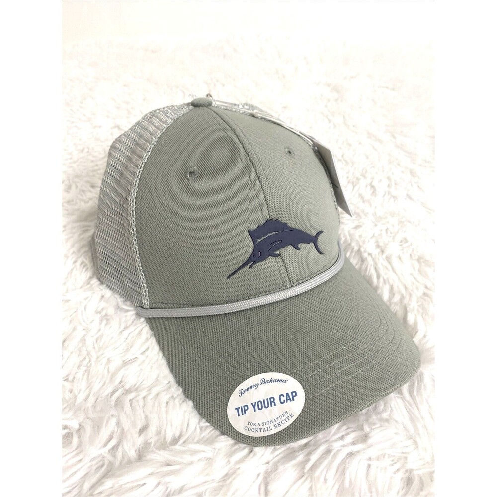Tommy Bahama Hat Gray Mesh Island Life Cap Baja Margarita One Size Roped